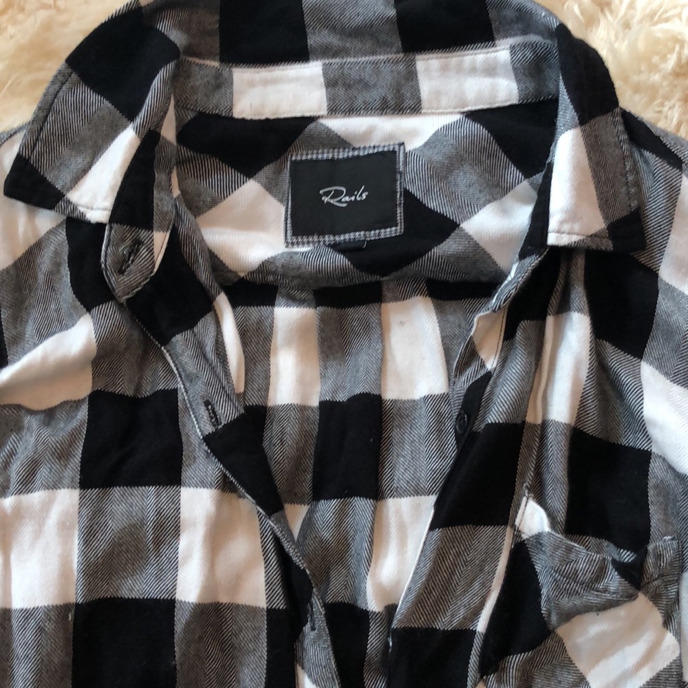 Rails Black And White Plaid Flannel - image 2
